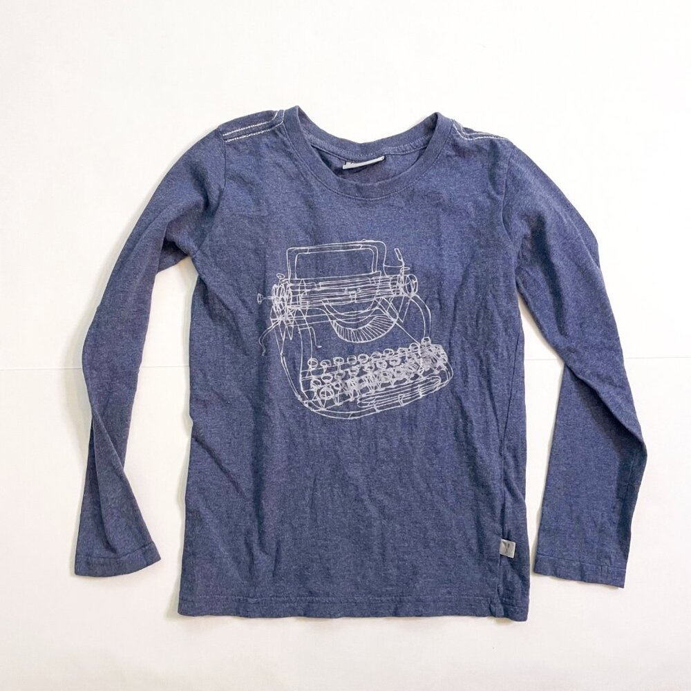 Wheat Typewriter Tee, Size 8